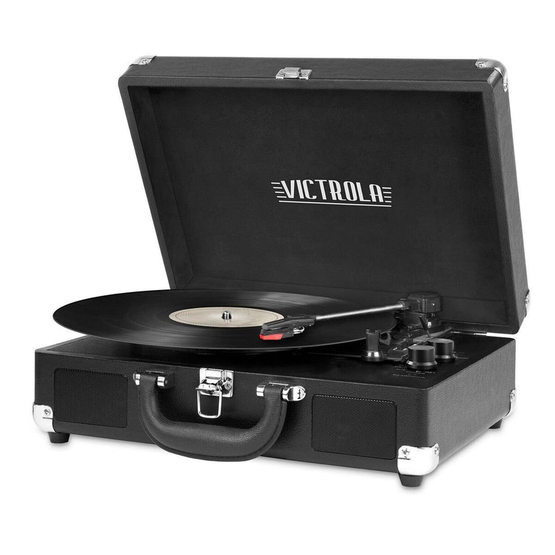 Bluetooth Suitcase Turntable in Black