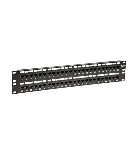 PATCH PANEL,CAT 5e, FEED-THRU 48-P,2RMS