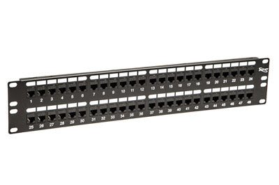 PATCH PANEL,CAT 5e, FEED-THRU 48-P,2RMS