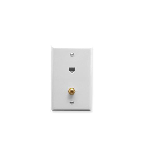 WALL PLATE, VOICE 6P6C & F-TYPE, WHITE