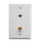 WALL PLATE, VOICE 6P6C & F-TYPE, WHITE