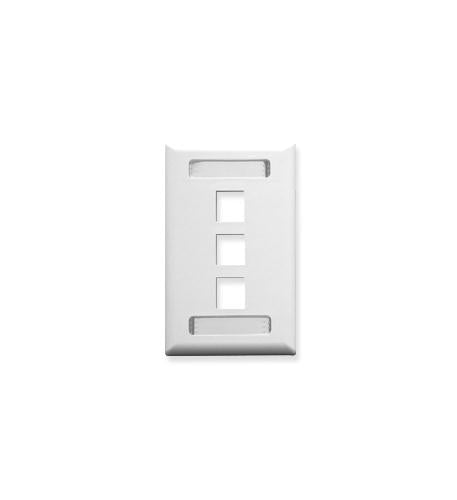 FACEPLATE, ID, 1-GANG, 3-PORT, WHITE