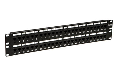PATCH PANEL,CAT 6, FEED-THRU 48-P,2RMS