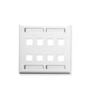 FACEPLATE, ID, 2-GANG, 8-PORT, WHITE