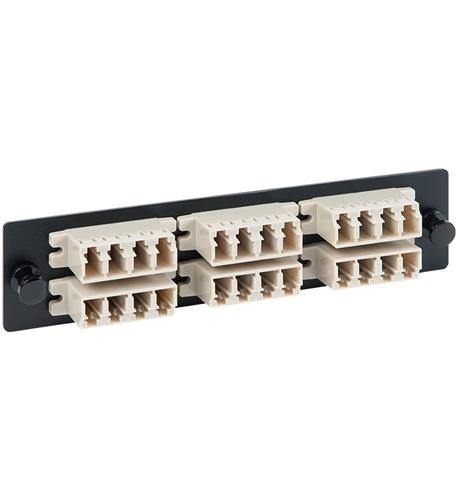 ADAPTER PANEL, 6 QUAD LC, 24F, BEIGE, MM