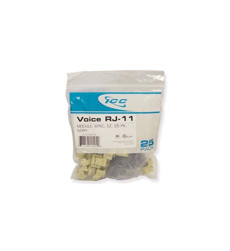 IC1076VCIV - 25PK Cat3 Jck 6Con. - Ivory