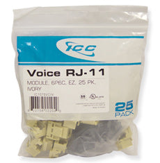 IC1076VCIV - 25PK Cat3 Jck 6Con. - Ivory