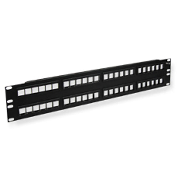 PATCH PANEL, BLANK, HD, 48-PORT, 2 RMS