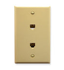 WALL PLATE, 2 VOICE 6P6C, IVORY