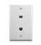 WALL PLATE, 2 VOICE 6P6C, WHITE