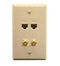 FACEPLATE IDC 2 DATA and 2 F TYPE IVORY