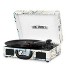 Bluetooth Suitcase Turntable in Map Prin